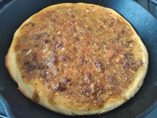 pan pizza in pan