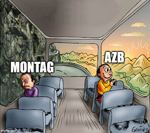 montag: traurig; AZB: glücklich