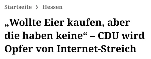 „Wollte Eier kaufen, aber die haben keine“ – CDU wird Opfer von Internet-Streich