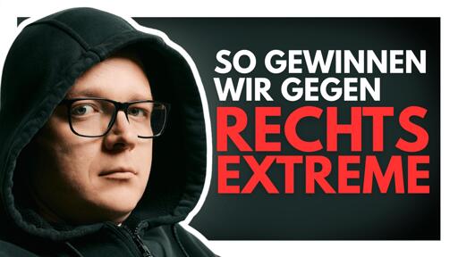 Vorschaubild für das Youtube-Video: Nico Semsrott als Demotivationstrainer unter der Kapuze, Titel: So gewinnen wir gegen Rechtsextreme